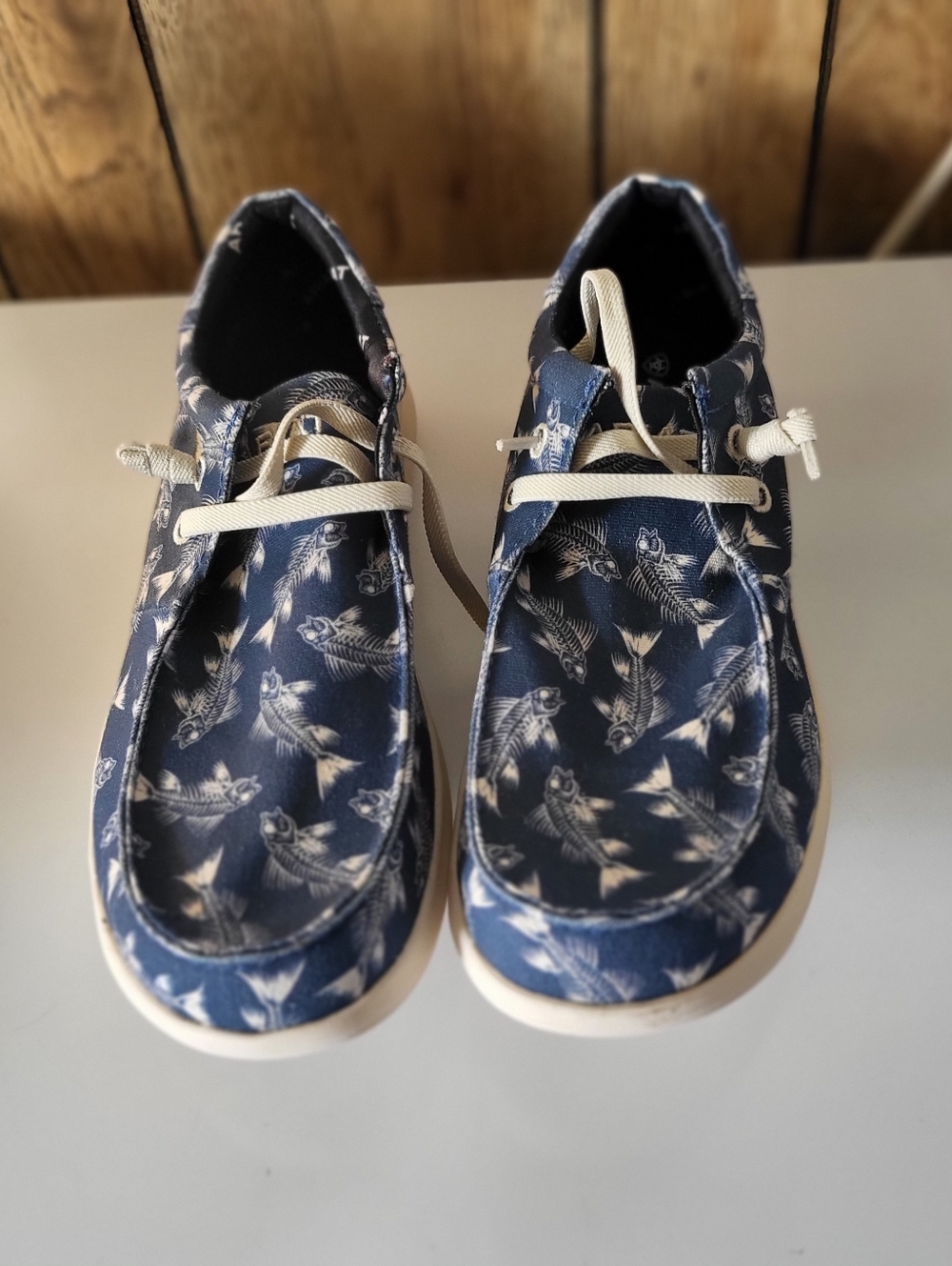 Ariat Shoes Mens Size 12D Fish Print Casual Lightweight Loafers 10042500
